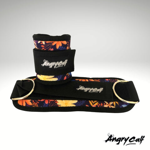 "Wild Flower" - Angry Calf Ankle Straps for Cable Machine Workouts